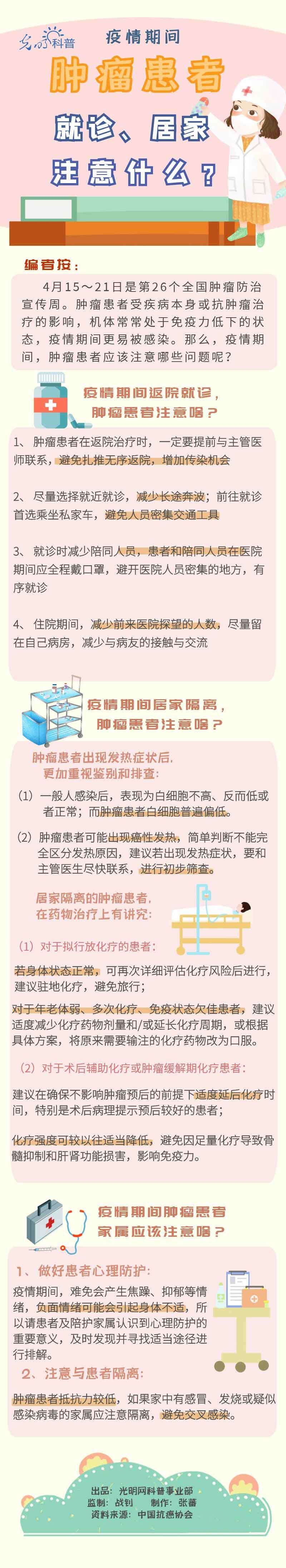 【防疫科普】疫情期間腫瘤患者就診、居家注意什么？