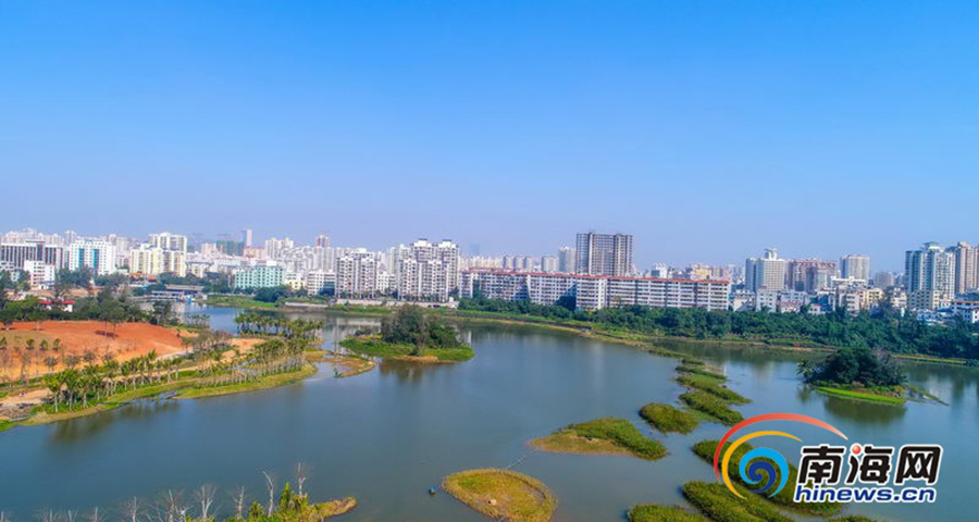 美景如畫！航拍海口最大濕地公園——美舍河鳳翔濕地公園